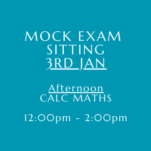 3rd Jan: Official Mock Exam – Maths Calculator (12pm – 2pm)