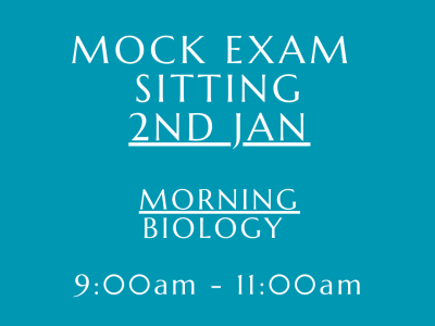 2nd Jan: Official Mock Exam – Biology Paper 1 (9am-11am)